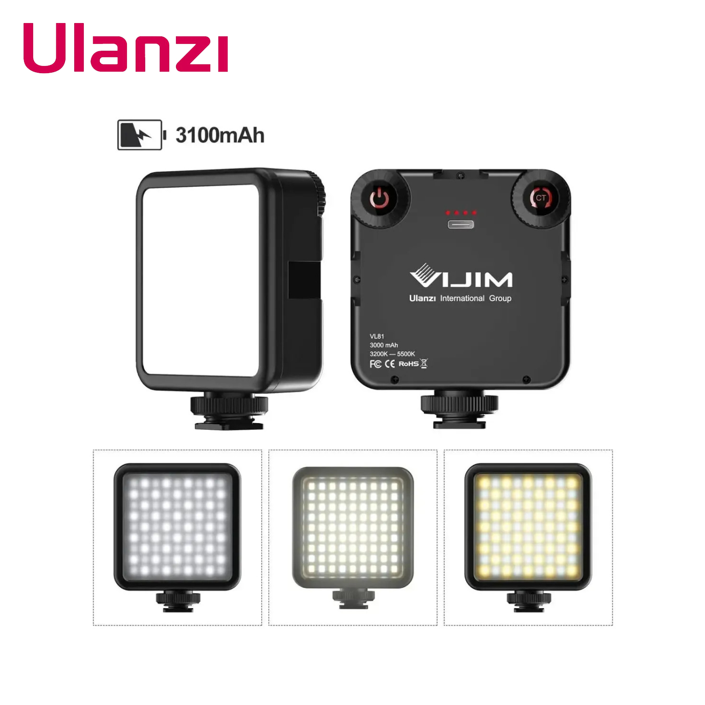 MINI PANEL LED ULANZI VL81 RECARGABLE BICOLOR