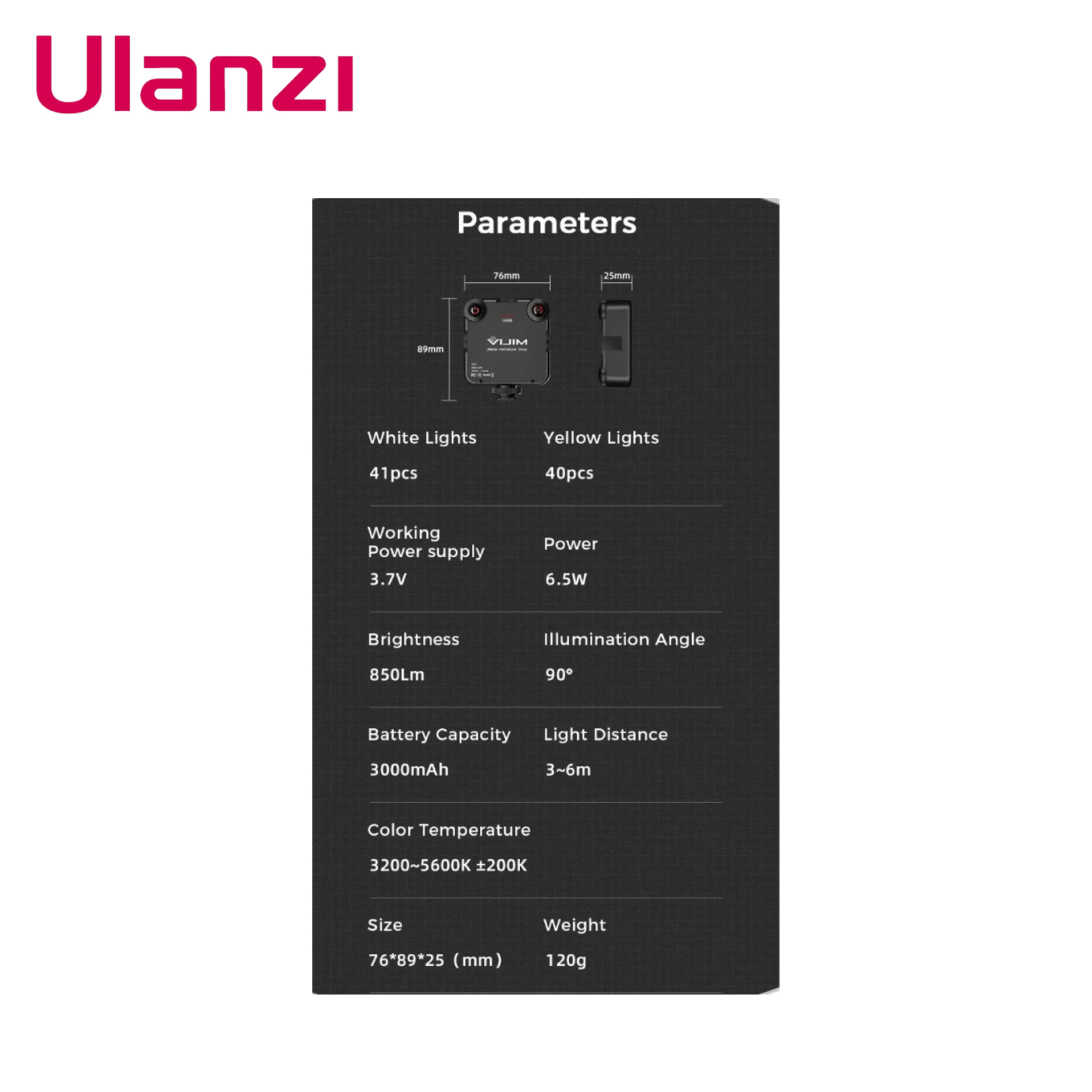 MINI PANEL LED ULANZI VL81 RECARGABLE BICOLOR