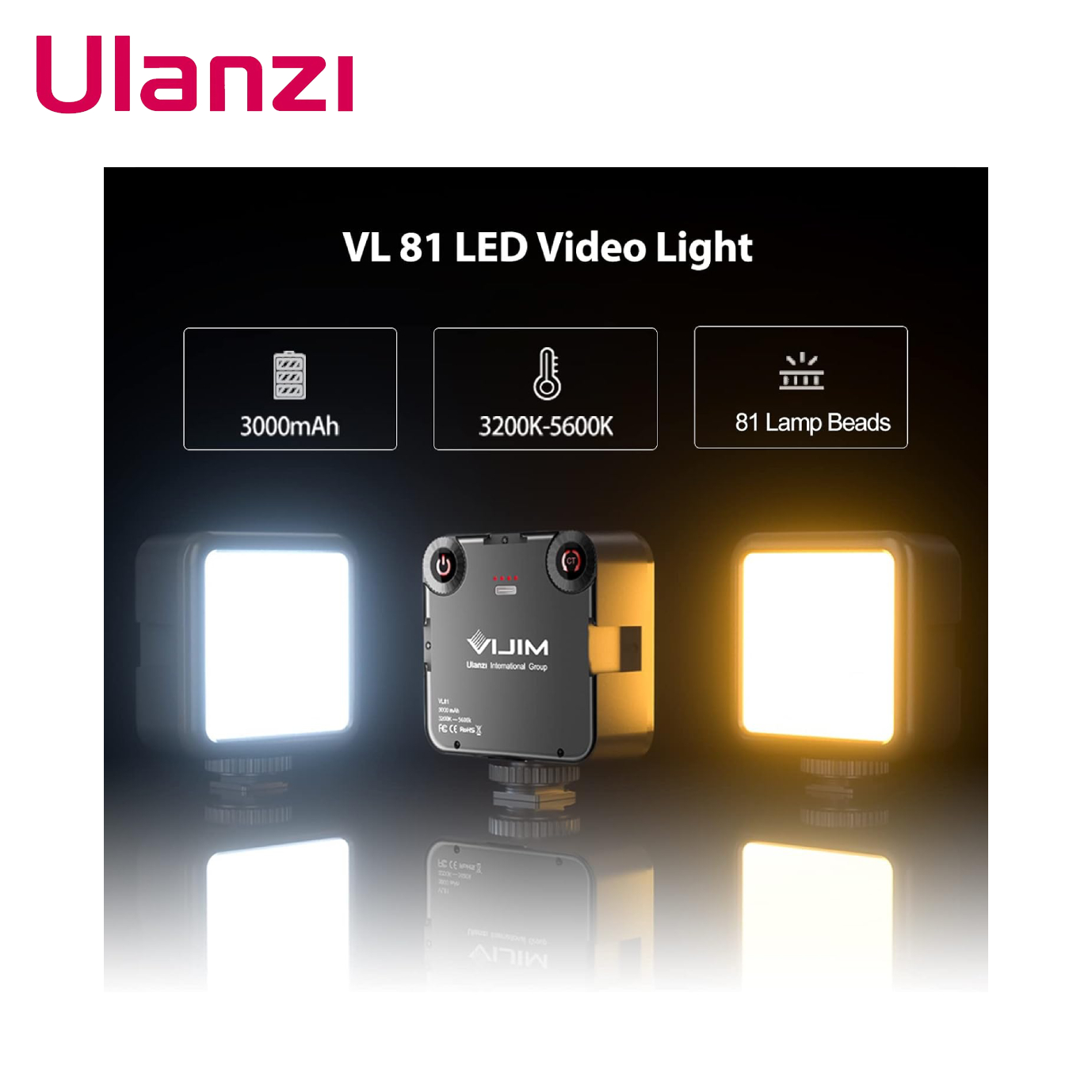 MINI PANEL LED ULANZI VL81 RECARGABLE BICOLOR