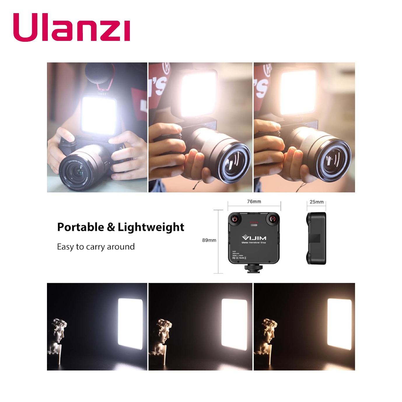MINI PANEL LED ULANZI VL81 RECARGABLE BICOLOR